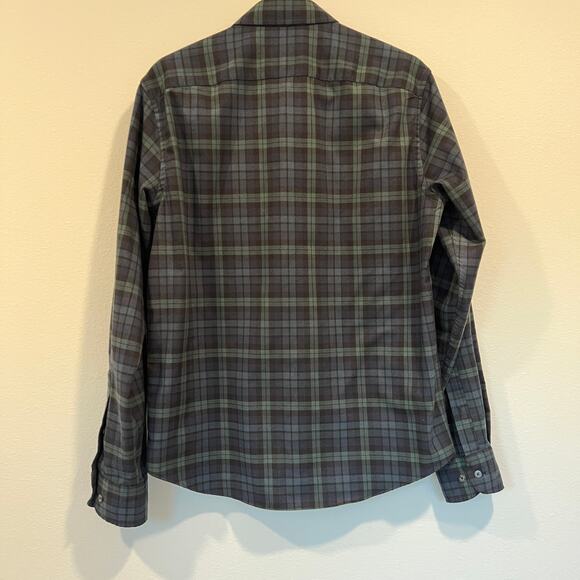 UNTUCKIT Vittorio‎ Green/Navy Plaid Flannel Button Down Shirt | Men's M Slim Fit - Picture 2 of 7